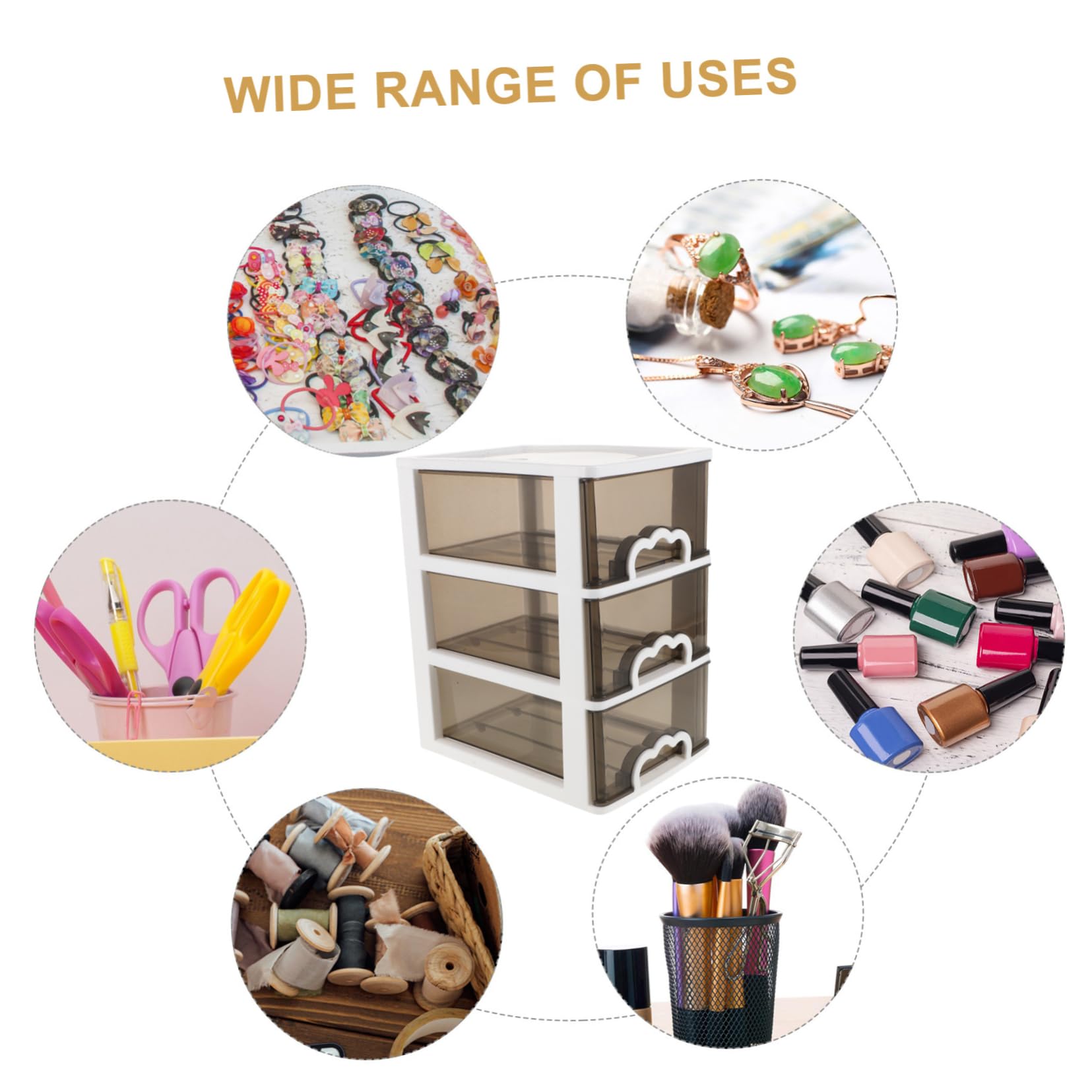 BESTYASH Organizzatore Cosmetici in Plastica Meccanismo Comodo e Struttura Robusta, Cassettiera da Scrivania per Piccoli Spazi e Tavoli da Trucco