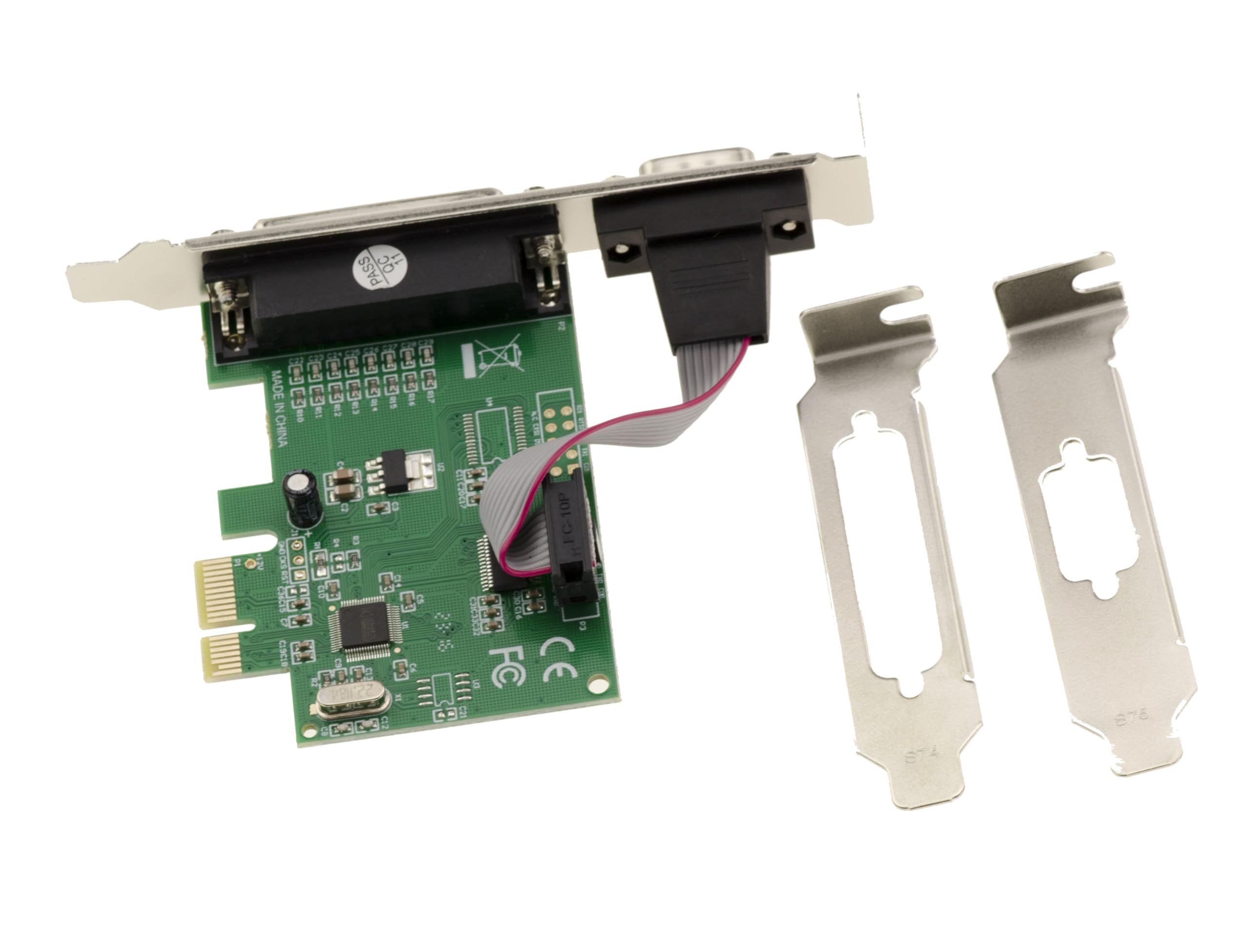 KALEA-INFORMATIQUE Carte contrôleur PCI Express PCIe Combo 1 Port série COM RS232 DB9 et 1 Port parallèle LPT DB25 avec Chipset WCH382L