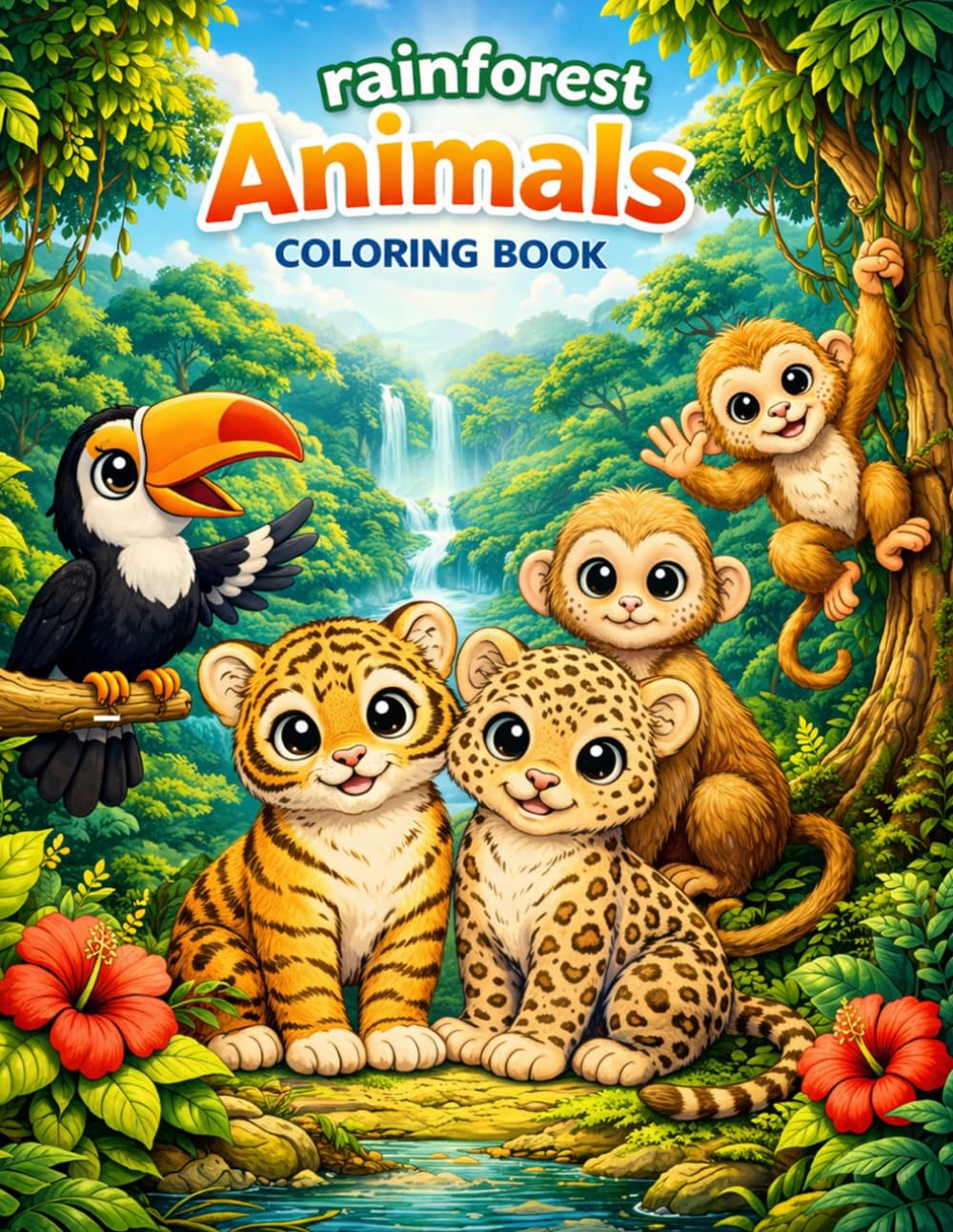 Rainforest Animals Coloring Book: Cute Rainforest Animals for Kids (Little Explorers Coloring Books)