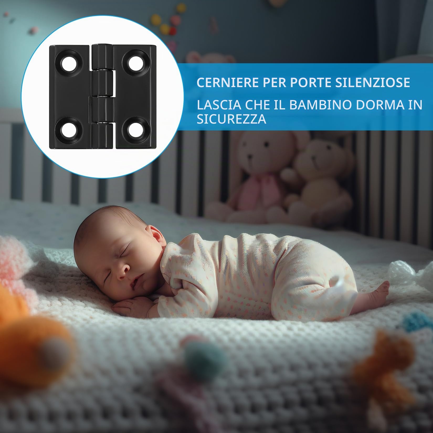 8 PZ Cerniere Pieghevoli, Connettori in Acciaio Inossidabile 40x40mm, a Scomparsa Pesanti in Nero, Set per Porte in Legno, Finestre, Armadi, Cancello da Giardino