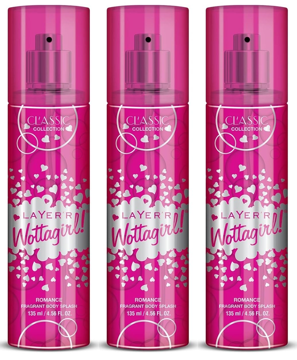 Layer'r Women WottaGirl Classic Collection Fragrant Aerosol Unscented Body Splash, 135Ml - Romence X Pack Of 3-image-19