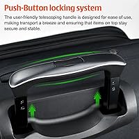 Vista 5 de Verdi Set de maletas de 3 piezas con rueda giratoria, laterales acolchados, expansibles con puerto USB, Negro, Maleta de mano de 20 pulg.