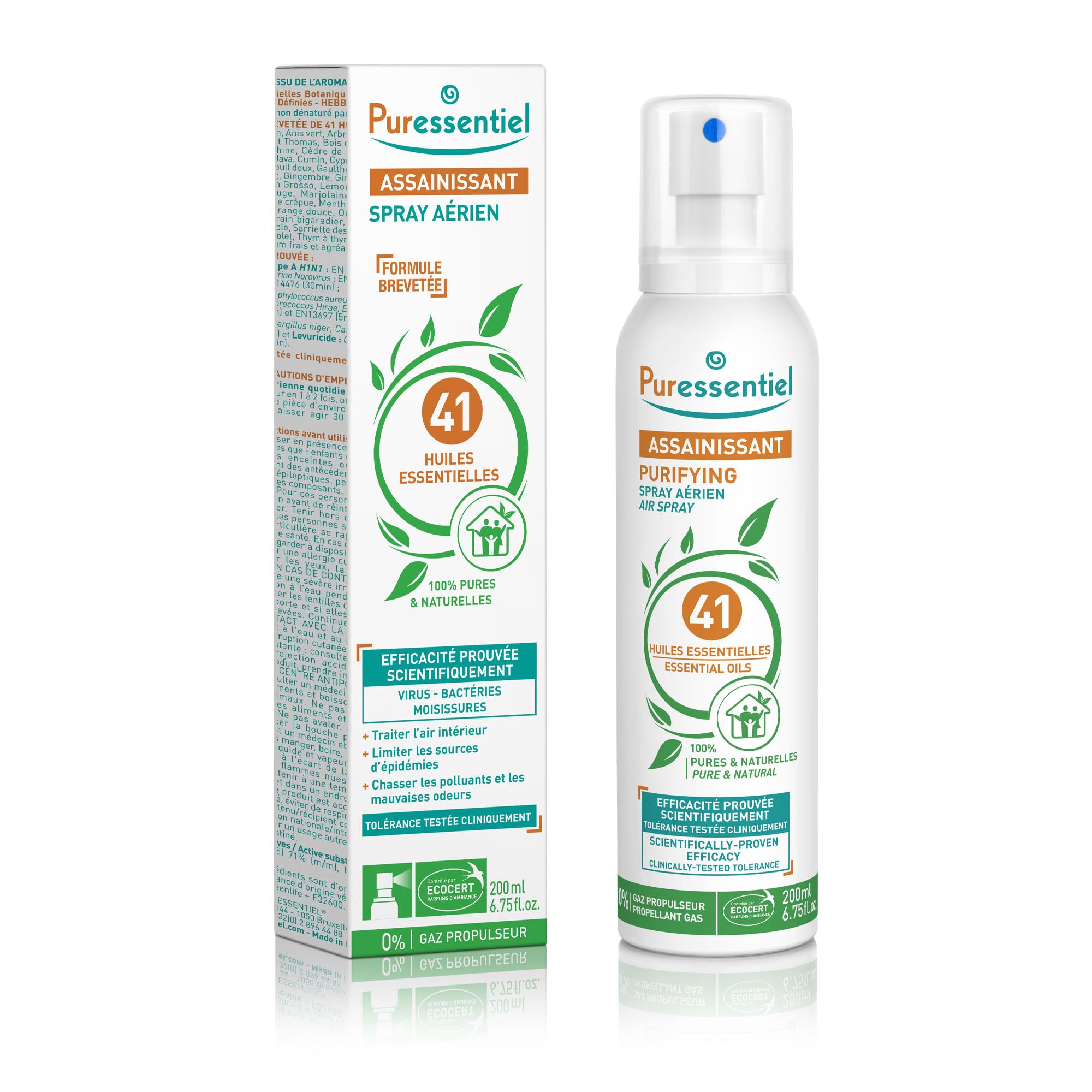 Puressentiel Purifying Air Spray 200 ml – 100% Natural Room Spray – Air