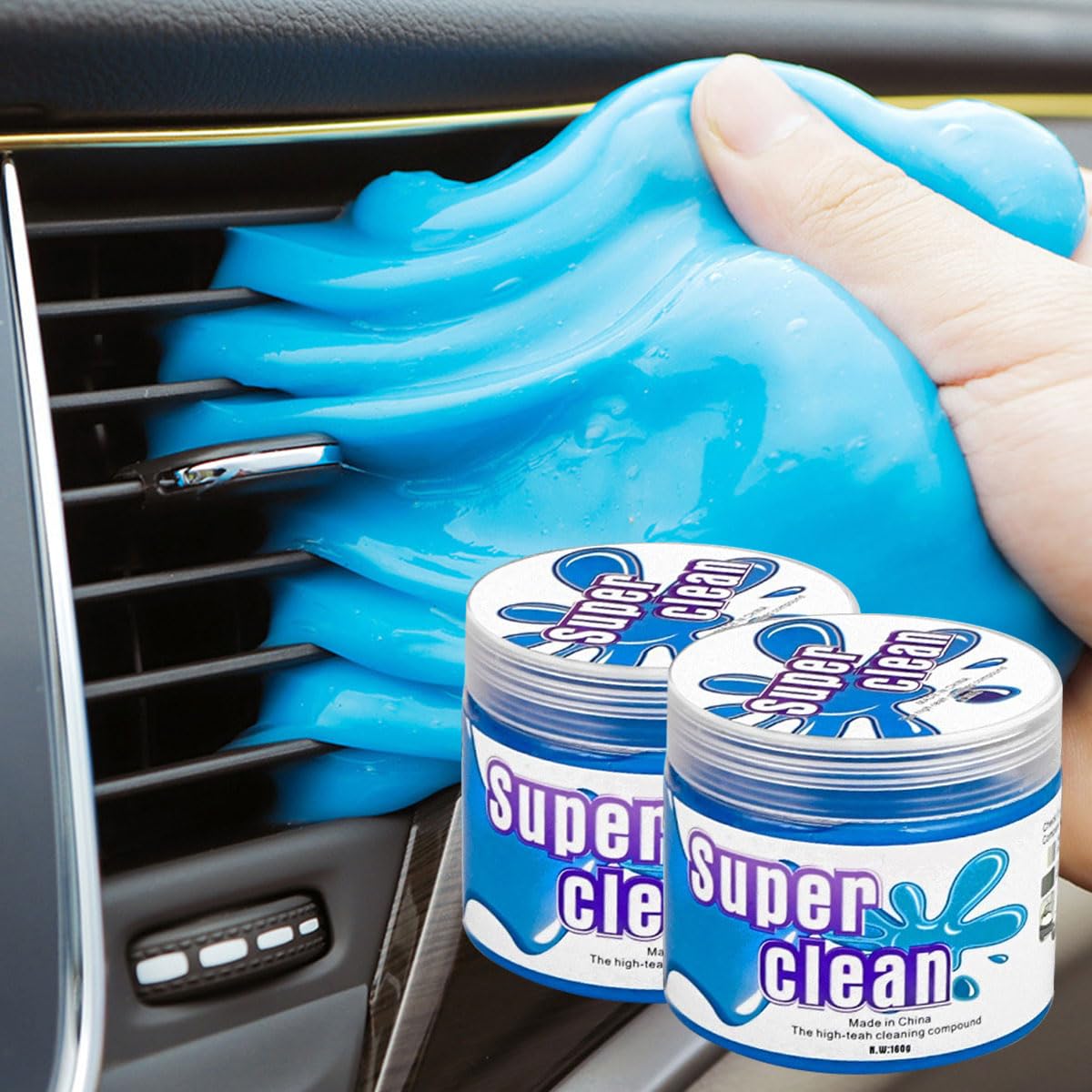 2Pack Car Cleaning Gel Putty Reusable Cleaning Car Gel for Interior, Car Vents, Keyboard, PC, Universal Dust Removal Cleaner Supplies Car Detailing Kit
