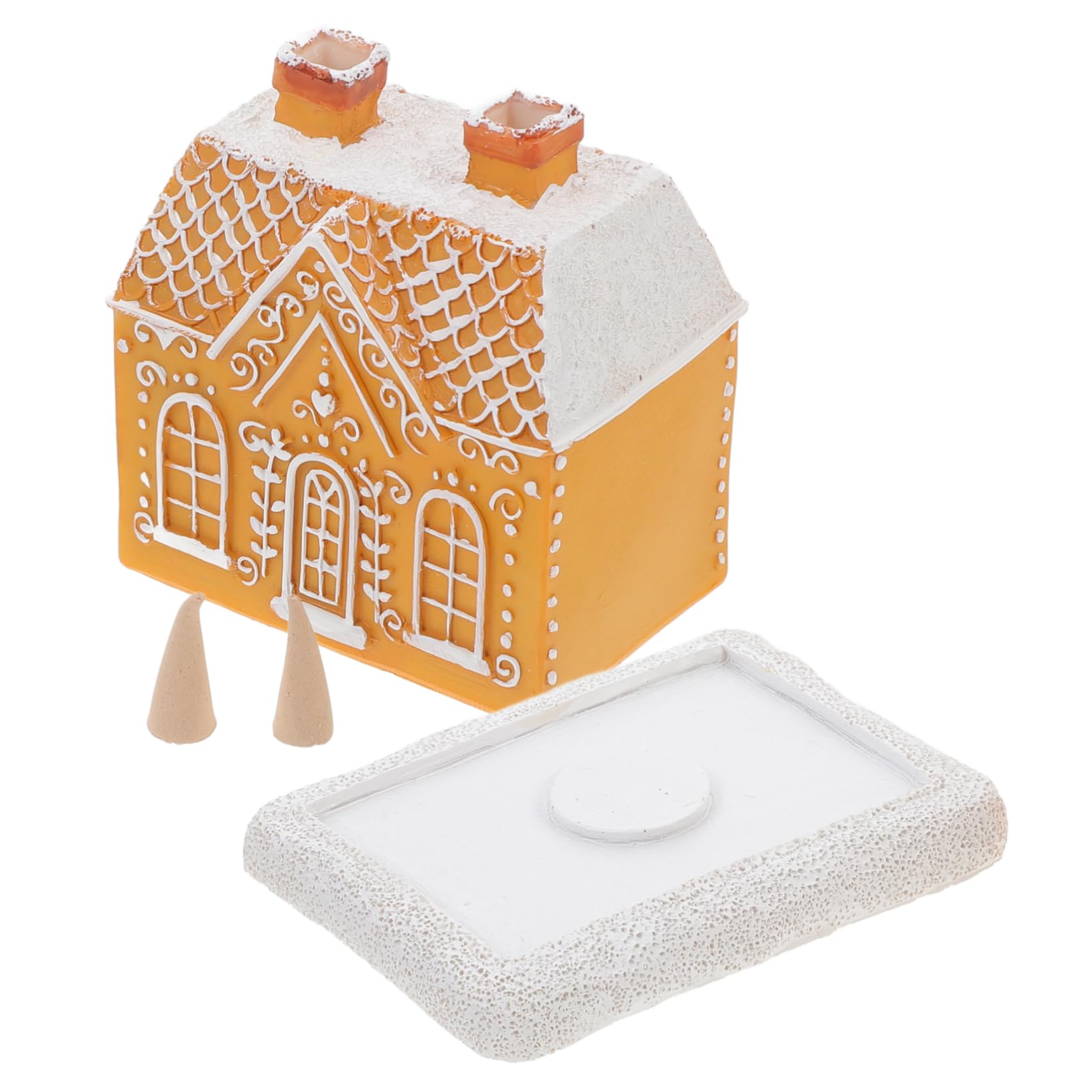 Bruciatore per Coni D’incenso Casetta Pan di Spezia in Resina | Intaglio Cavo Creativo, Adatto a Casa e Regalo, Soprammobile Decorativo per Ambienti Interni