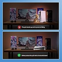 Vista 3 de ECHZOVE Soporte horizontal PS5, HUB USB para PS5, PlayStation 5 Accesorios Base Stand y Hub Adaptador para PlayStation 5 Disco o Edición Digital