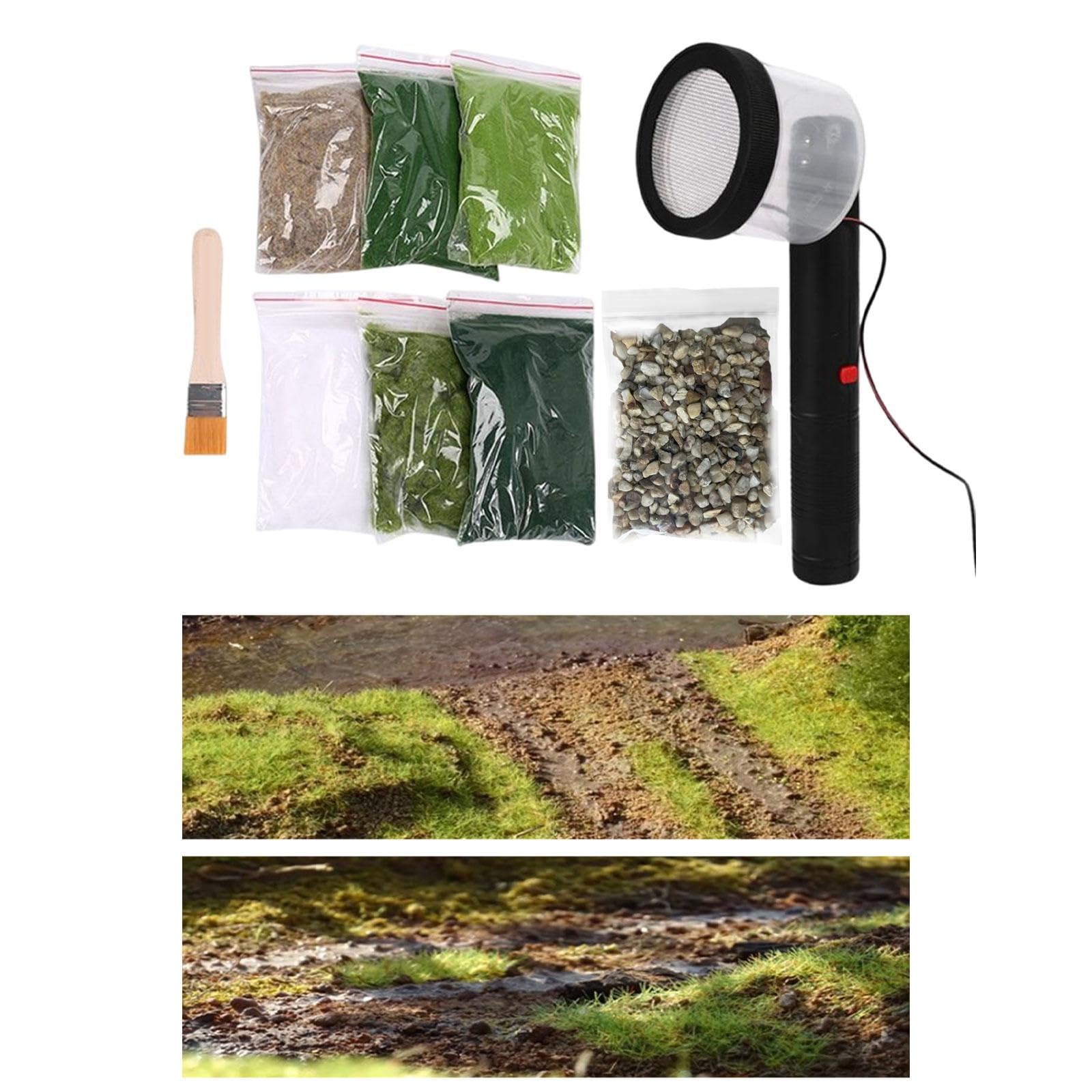 Fenteer Aplicador de Flocado de Césped Estático para Mesa de Arena, Micropaisaje de Jardín de Hadas