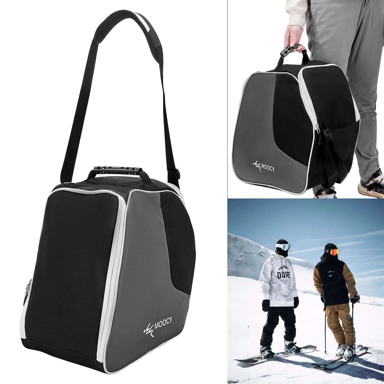 Sac de bottes de ski, sac de bottes de snowboard pour adultes et jeunes - Sac de voyage imperméable pour casques de ski, lunettes, gants, vêtements de ski et rangement de bottes