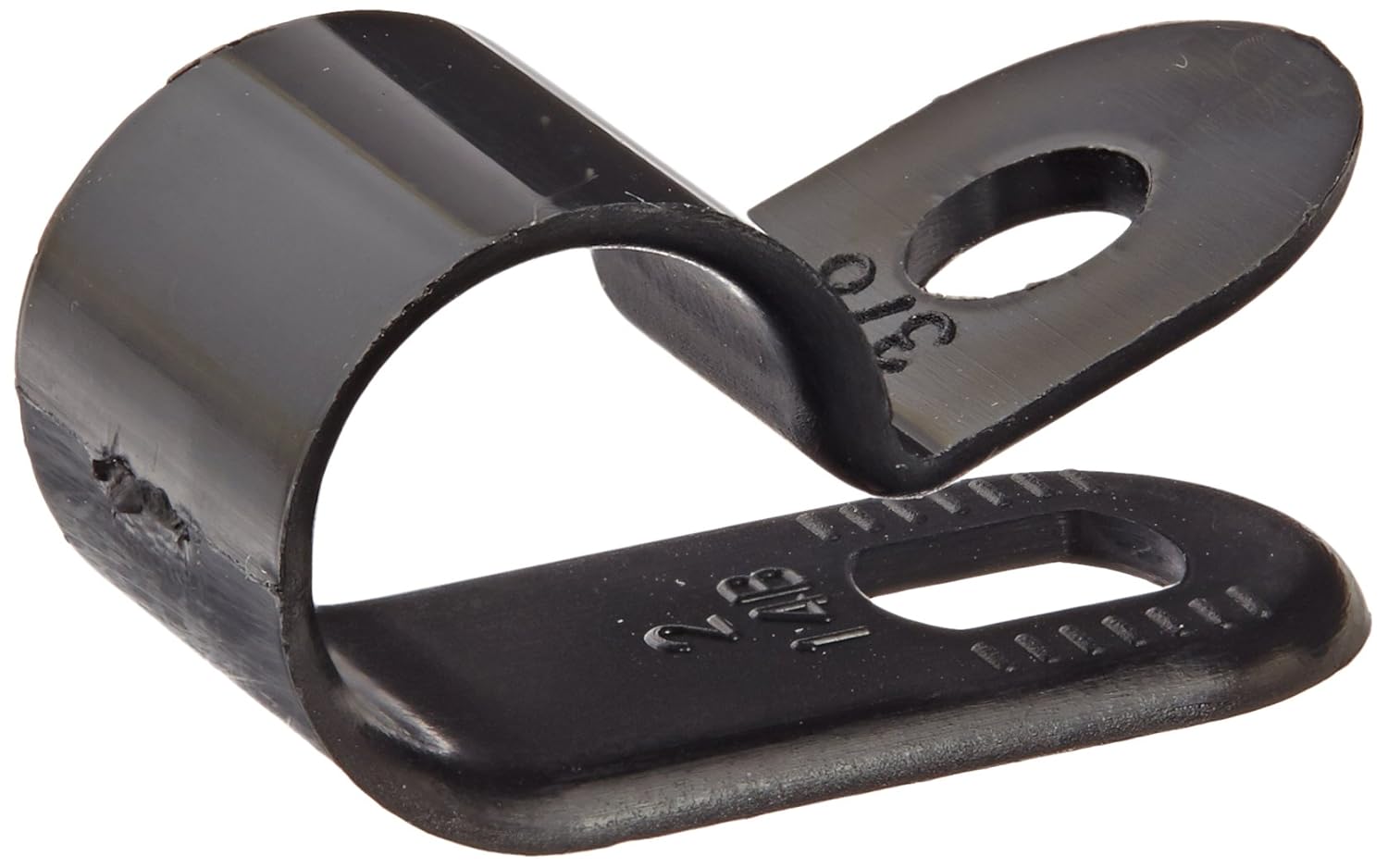 NSI NCH-375-0 Heavy Duty Nylon Cable Clamp, 0.375" Diameter, 0.472" Width, Black