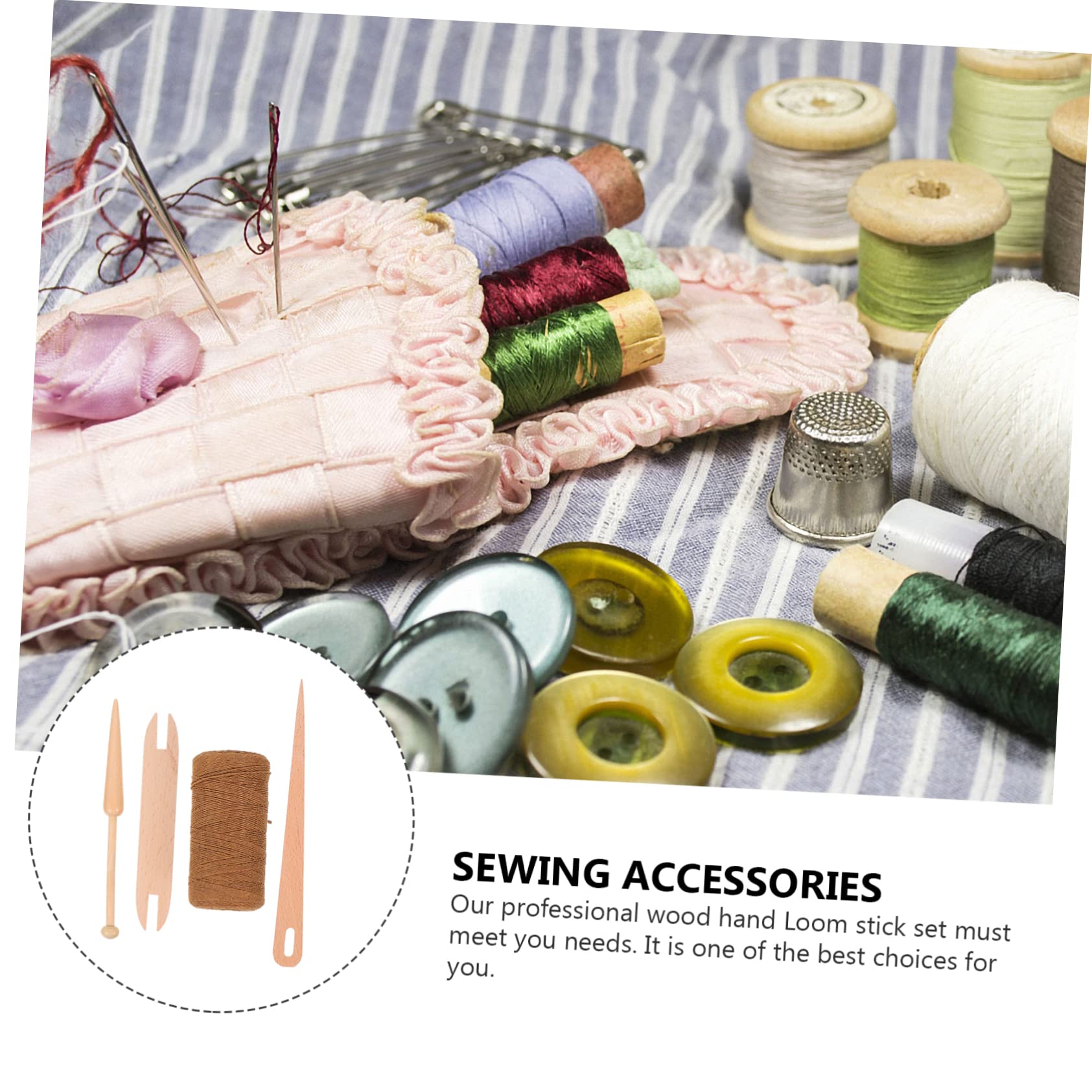 jojofuny 3 Juegos Herramientas Madera Kit de Agujas de Tejer para Manualidades Casa para Bufandas y Suéteres Incluye Todos Accesorios Necesarios para Principiantes y Entusiastas
