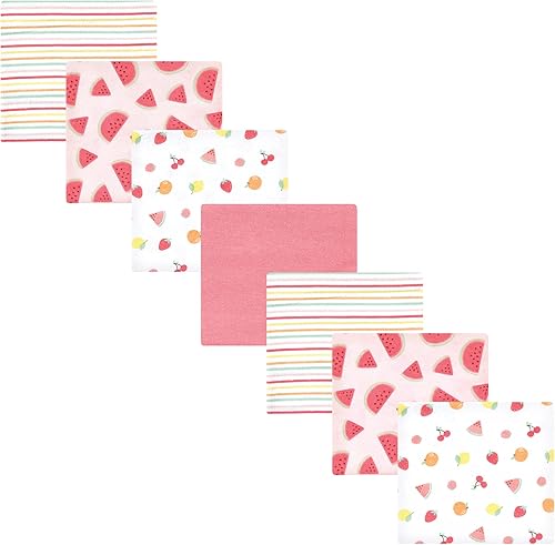 Miniatura 103 de Hudson Baby Paquete de 7 mantas receptoras unisex de franela de algodón para bebé, Dino Friends, talla única Abeja,Azul Verde Dino,Azul