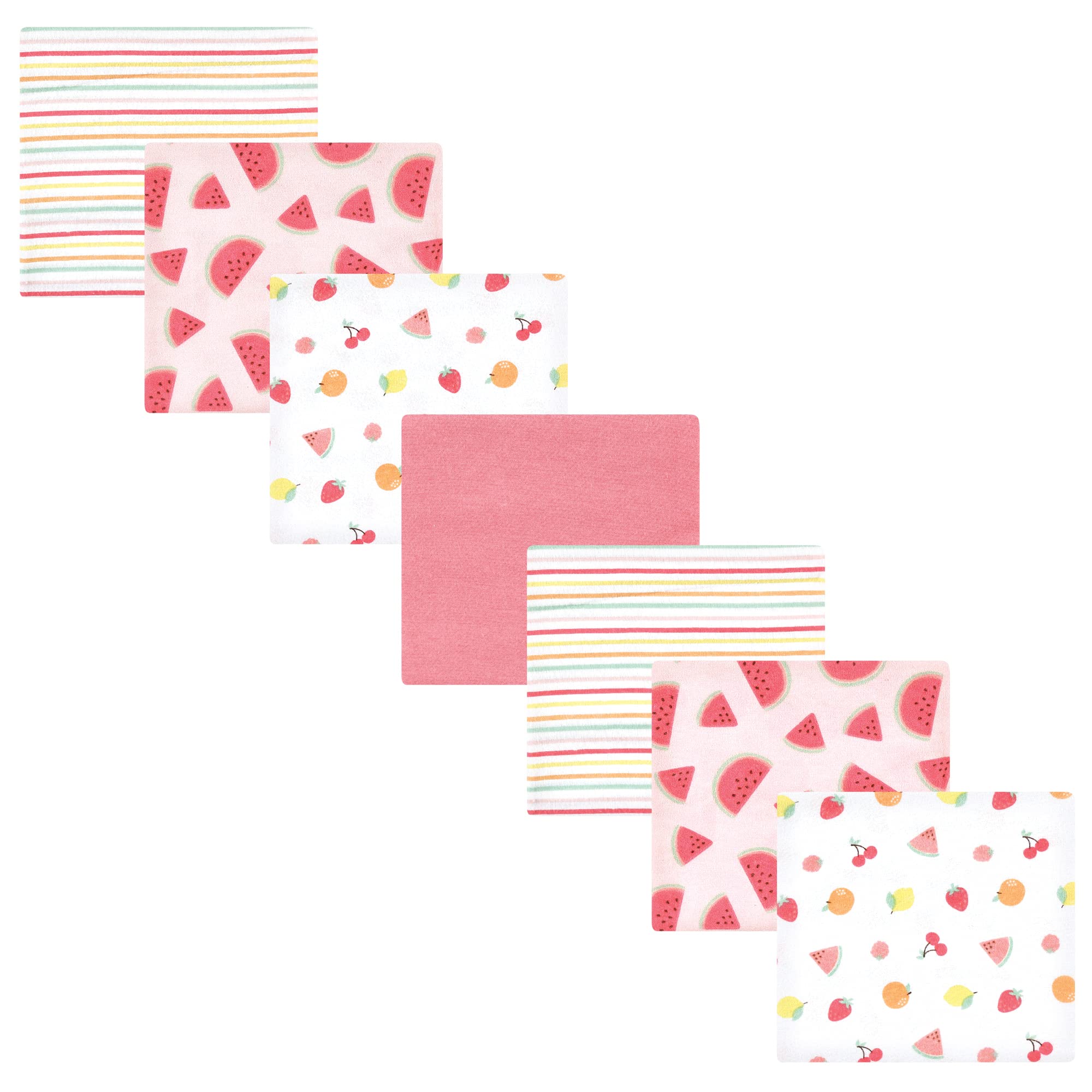 Hudson Baby Unisex Baby Cotton Flannel Receiving Blankets Bundle, Fruit Salad, One Size