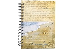 Footprints In The Sand Poem Hardcover Journal