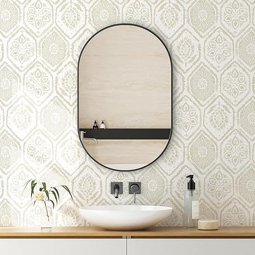 Vista 26 de HeloHo Papel tapiz autoadhesivo para despegar y pegar, diseño bohemio, moderno, geométrico, extraíble, autoadhesivo, para dormitorio, baño, Verde