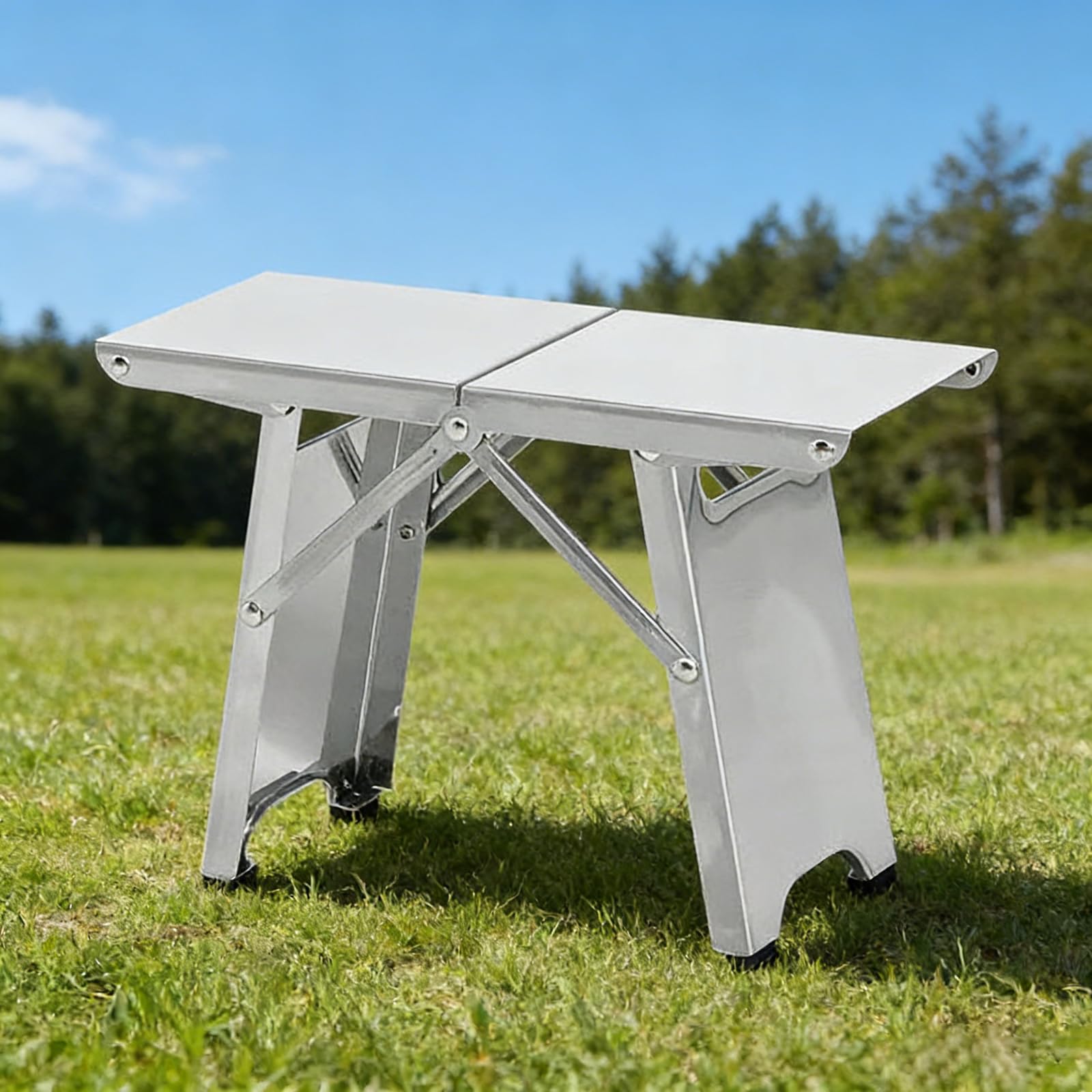 Sedia pieghevole portatile salvaspazio ideale per giardinaggio interno Sgabello pieghevole per famiglia con struttura in acciaio inossidabile