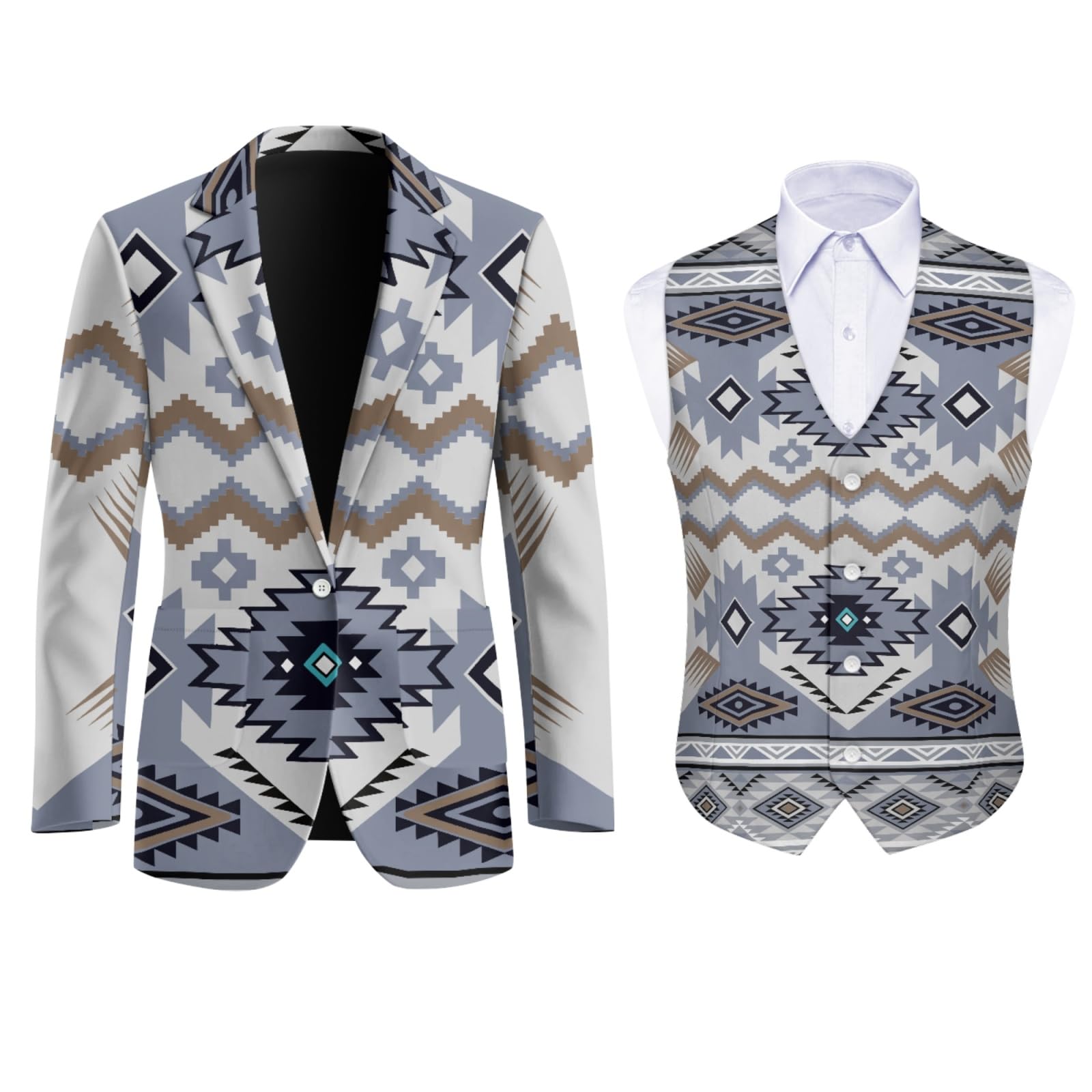 Binienty Completo da uomo, 2 pezzi, giacca e gilet regular fit per uomo | Gilet da uomo slim fit con cintura posteriore regolabile, leggero cappotto sportivo da uomo con un bottone e tasche