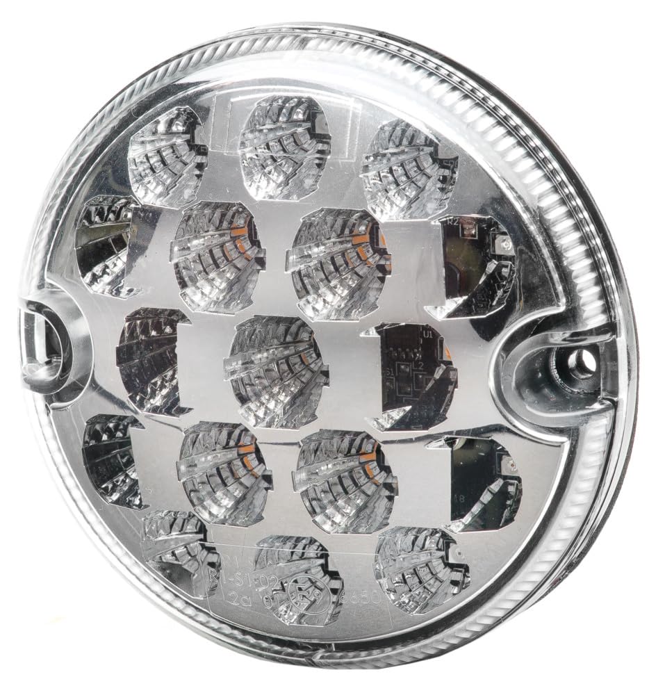 Hella Valuefit Light Rear Led, Round, 10/30V, Transparent, Bolt On, Diameter 95Mm, 17 Led's, 2Sd357028001