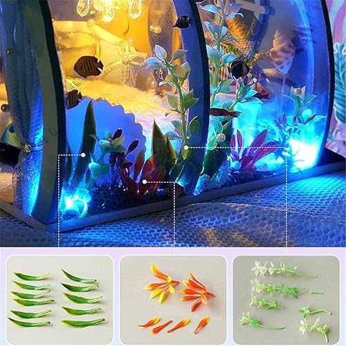 Miniatura 7 de Casa de muñecas LED DIY mini túnel océano casa de muñecas kit miniatura con muebles casa de muñecas de madera regalo para niños amigos romántico