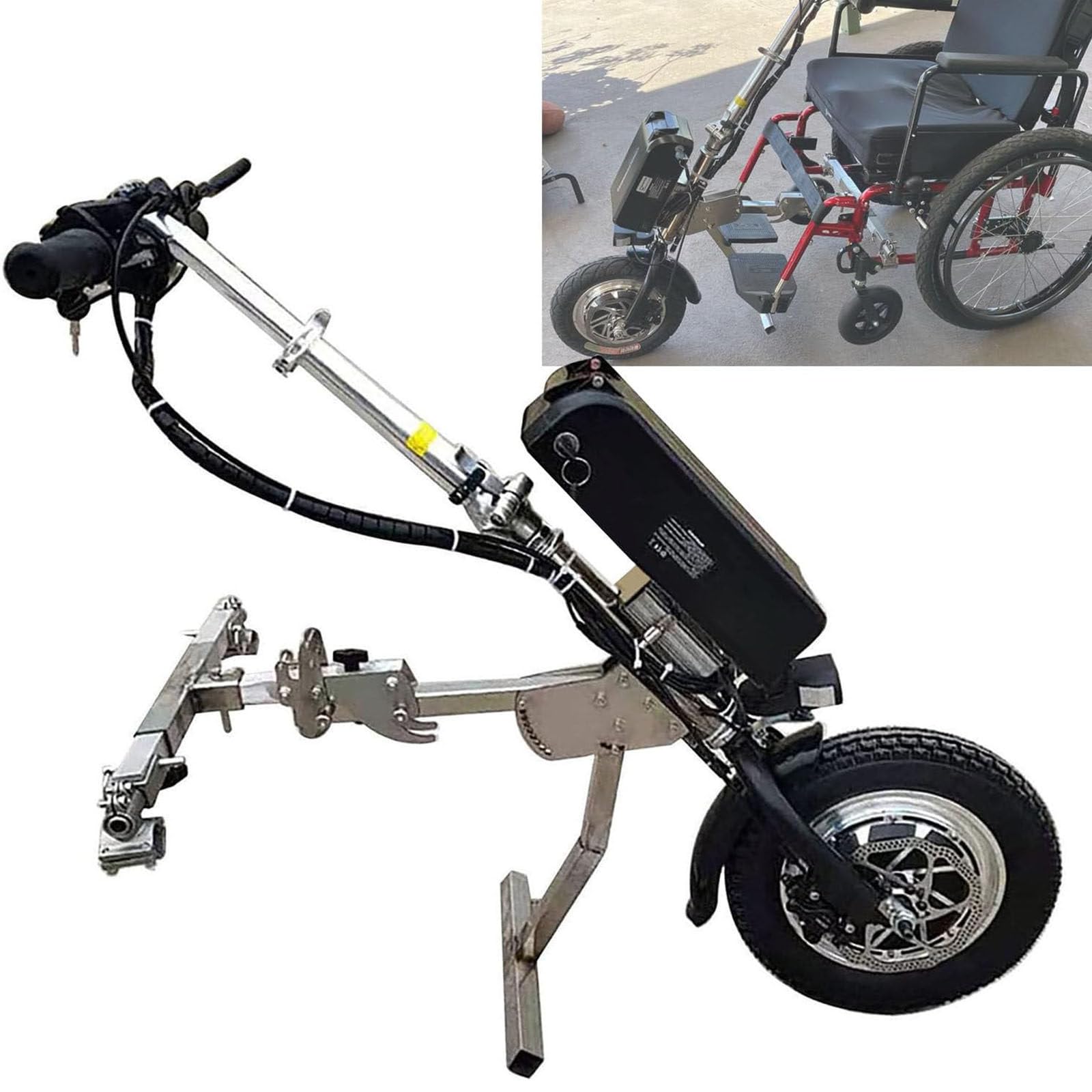 Accesorio eléctrico para silla de ruedas con motor de 500 W para una mayor movilidad, convierte sillas de ruedas manuales en eléctricas para un movimiento más fácil