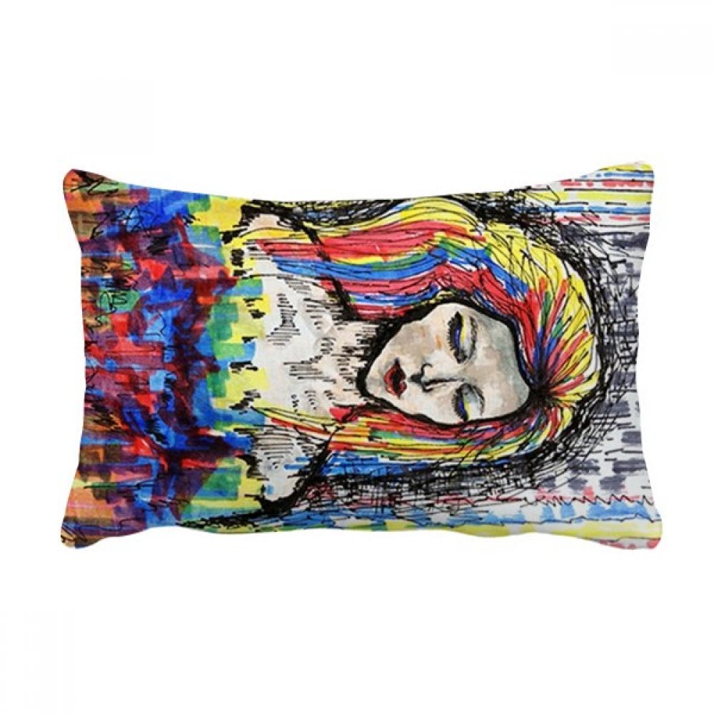 Coussin lombaire art abstrait 16x24 pouces DIYthinker multicolore
