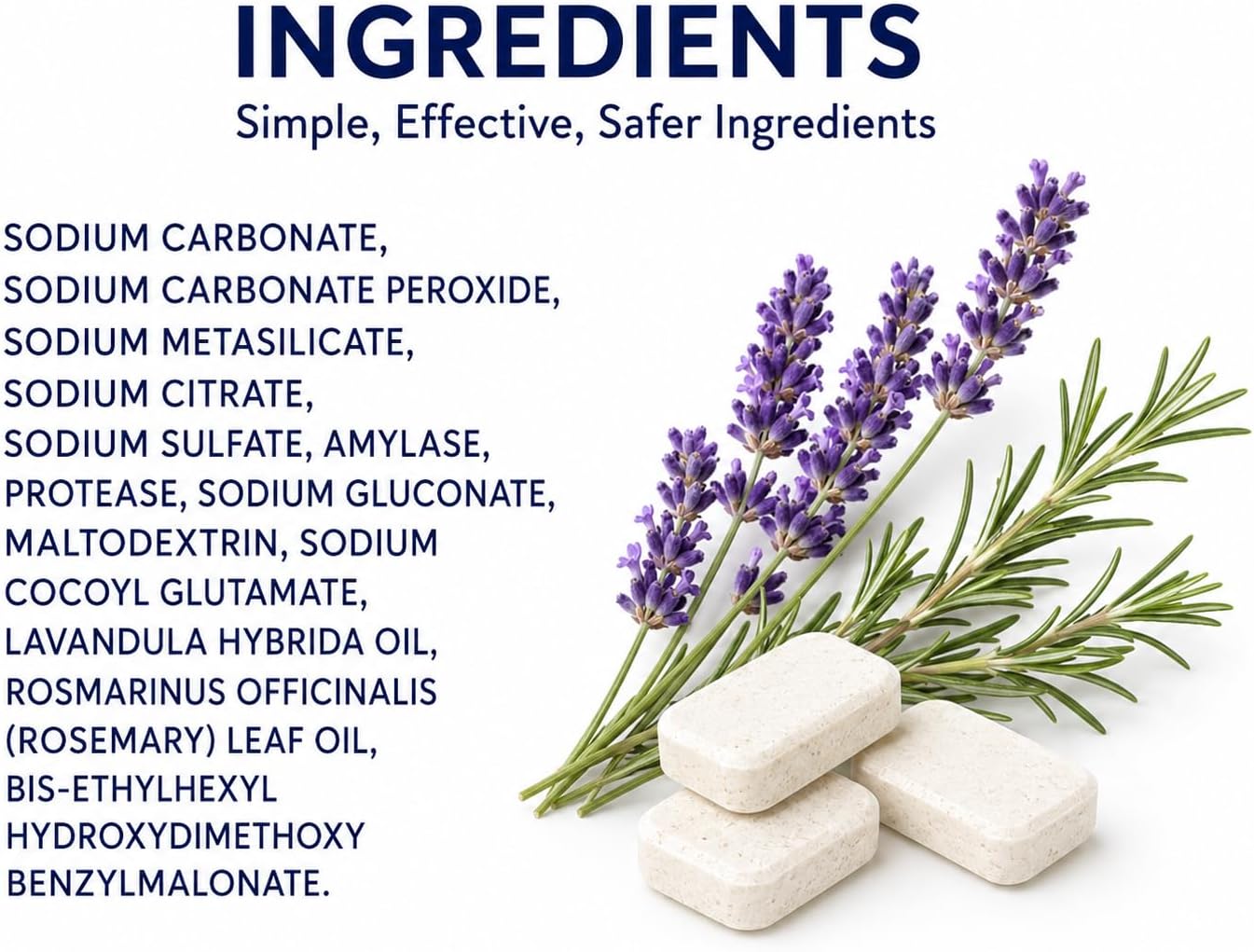 Bleu Lavande Plastic-Free Dishwasher Tablets, Lavender Rosemary, 32 Count image 3