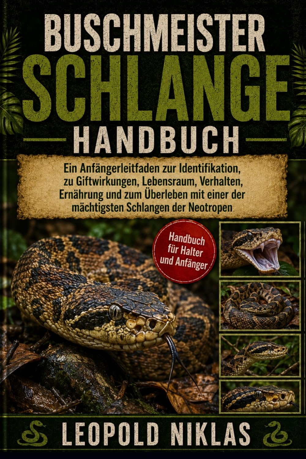 BUSCHMEISTER-SCHLANGE HANDBUCH: Ein Anfängerleitfaden zur Identifikation, zu Giftwirkungen, Lebensraum, Verhalten, Ernährung und zum Überleben mit einer der mächtigsten Schlangen der Neotropen
