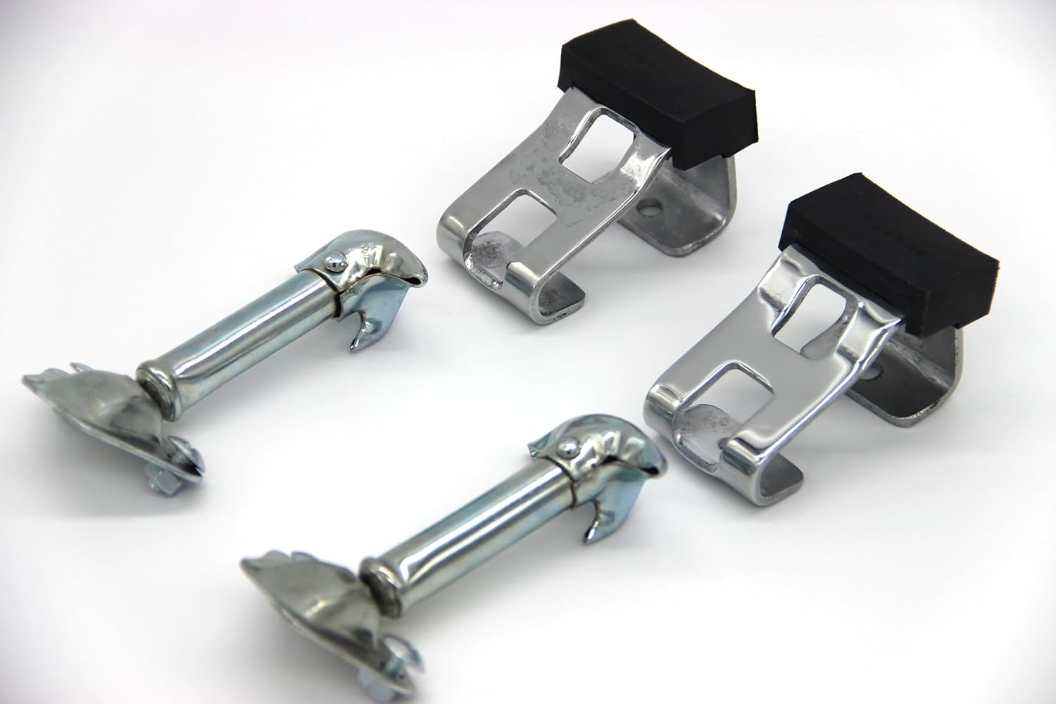 Compatible with Toyota Land Cruiser Fj40 Fj45 Bj40 Bj42 Hj45 Hood Latch Set (4) pieces Chromed Steel