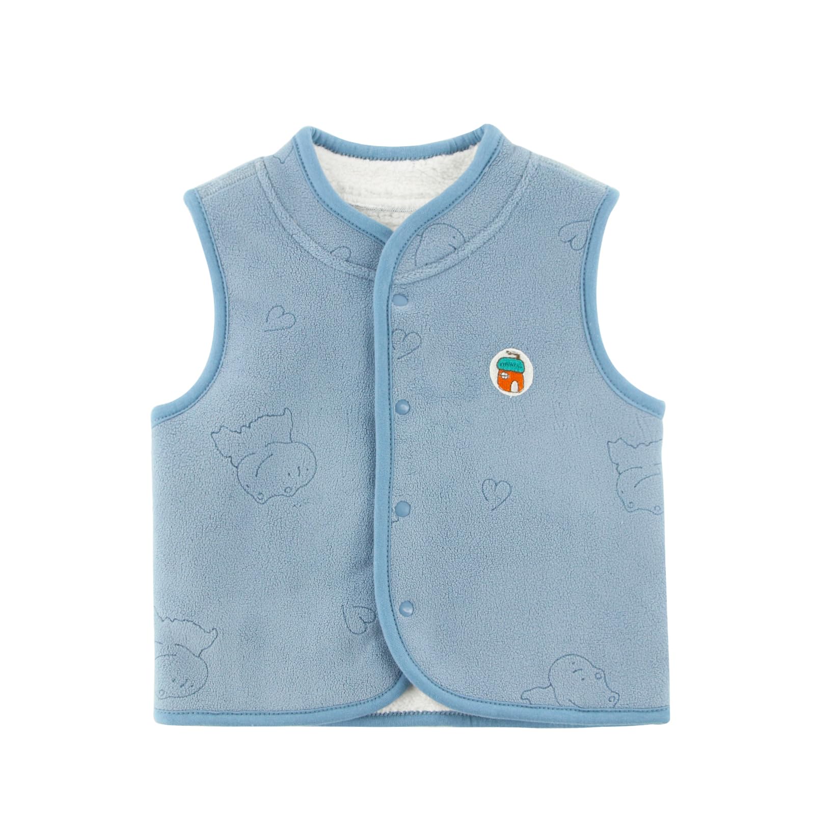 POBIDOBY High Thick Baby Vest for Girls&amp;Boys, Button Down Purcotton Toddler Cardigan Girl&amp;Boys for Spring&amp;Fall&amp;Winter