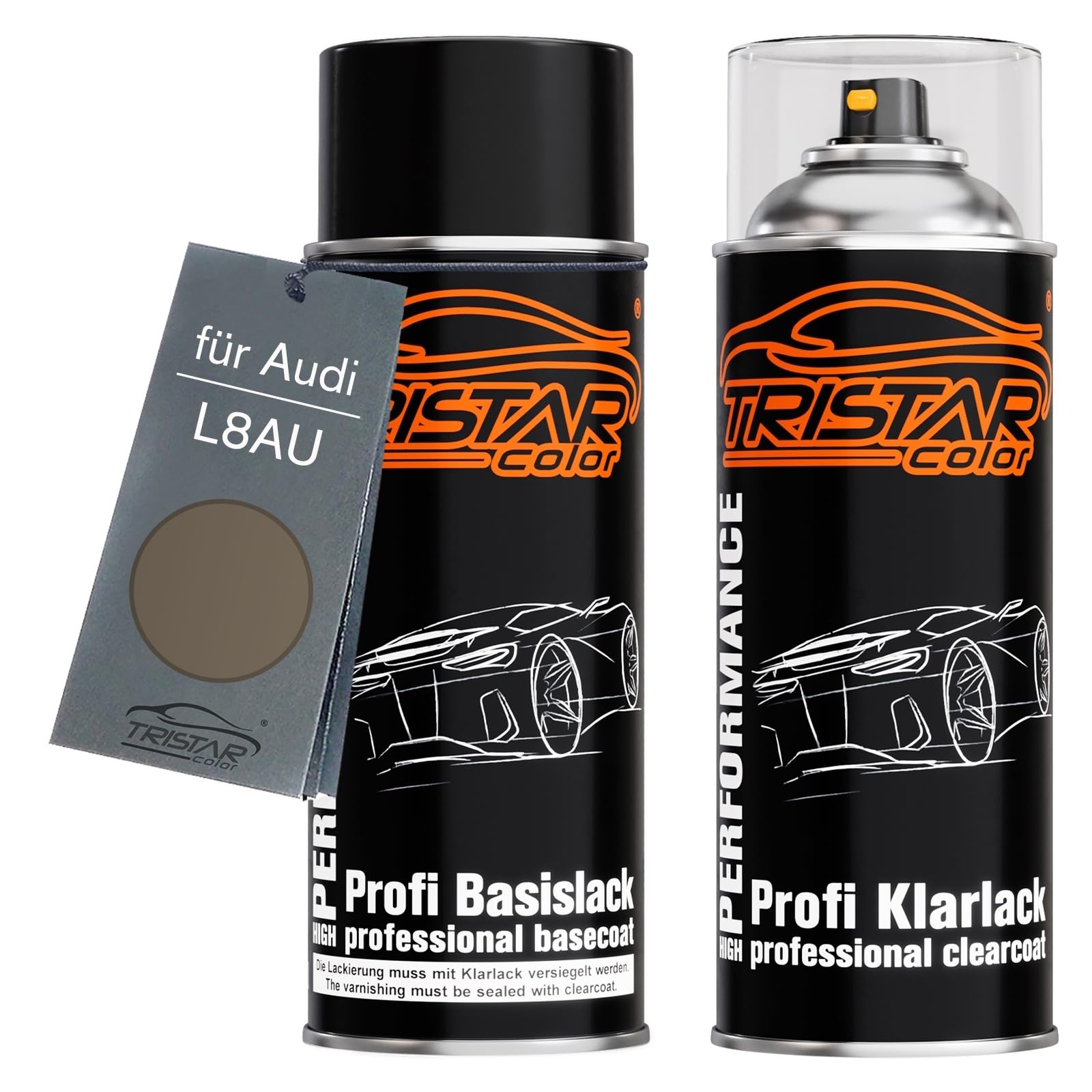 Tristarcolor Granit Metallic Car Paint Spray Can Set For Audi L8au /Titan Metallic Base Coat Clear Coat Spray Can 400Ml