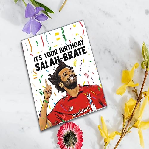 Miniatura 2 de Salah-brate Mohamed Salah - Tarjeta de cumpleaños para él y ella, divertida tarjeta de cumpleaños