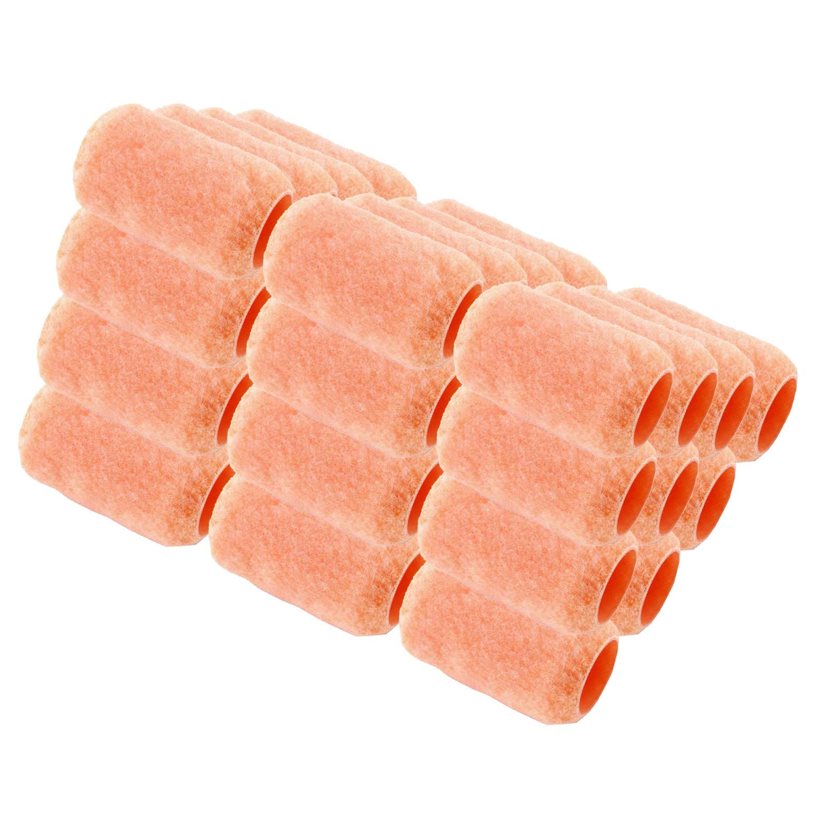 Wideskall Reusable Paint Roller Cover Refill 4" x 3/8" inch Nap Woven Polyester Washable PVC Plastic Core (Pack of 30)