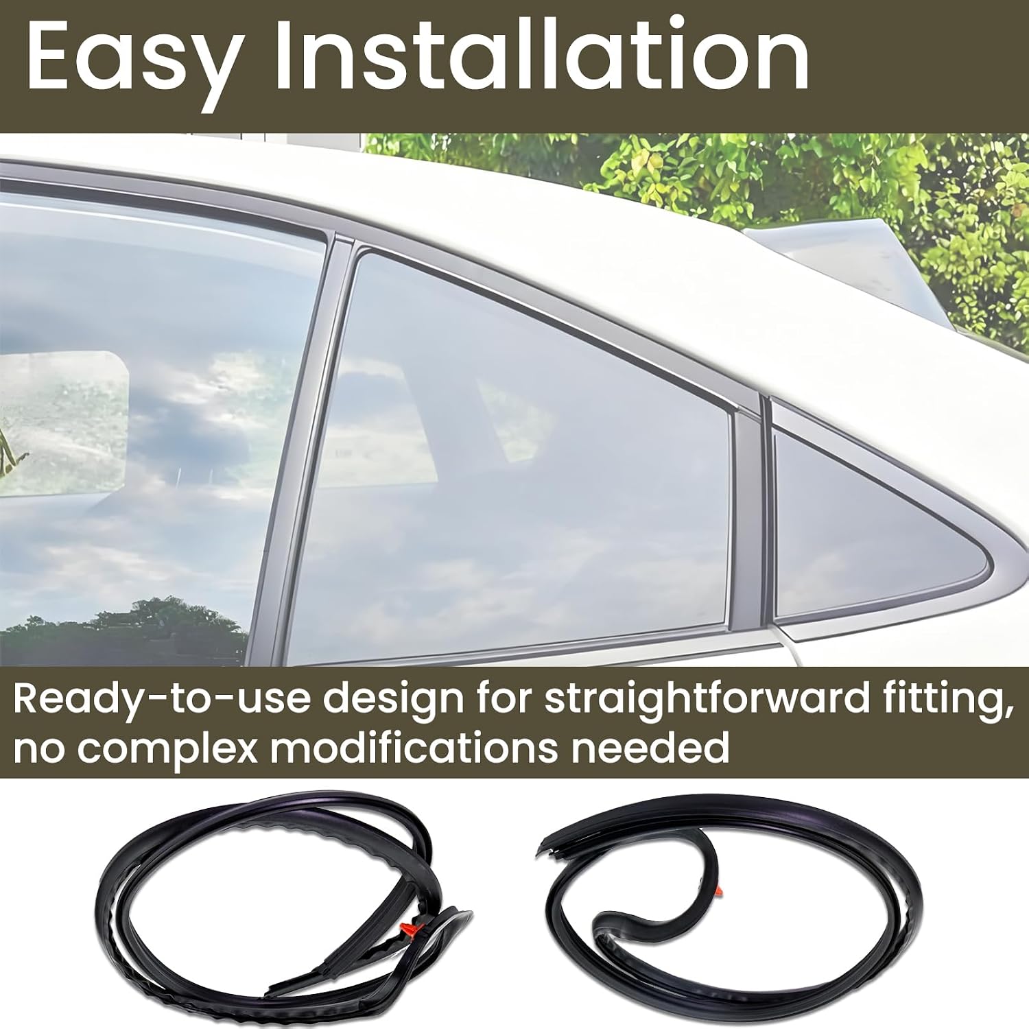 Quarter Window Glass Outside Molding LH & RH Fit for Honda CRX | Replace 73810-SH2-003 73860-SH2-003