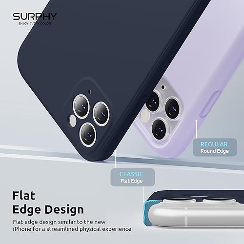 Miniatura 3 de SURPHY Funda de silicona cuadrada compatible con iPhone 11 Pro de 5.8 pulgadas, bordes cuadrados de silicona líquida (protección individual para