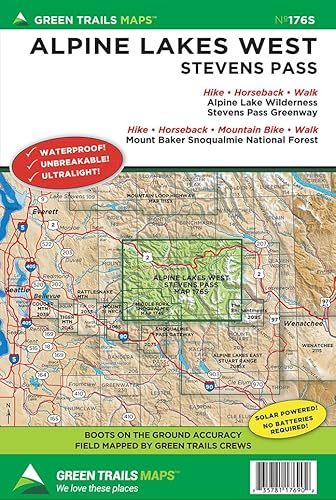 Alpine Lakes West Stevens Pass, WA No. 176S (Green Trails Maps)