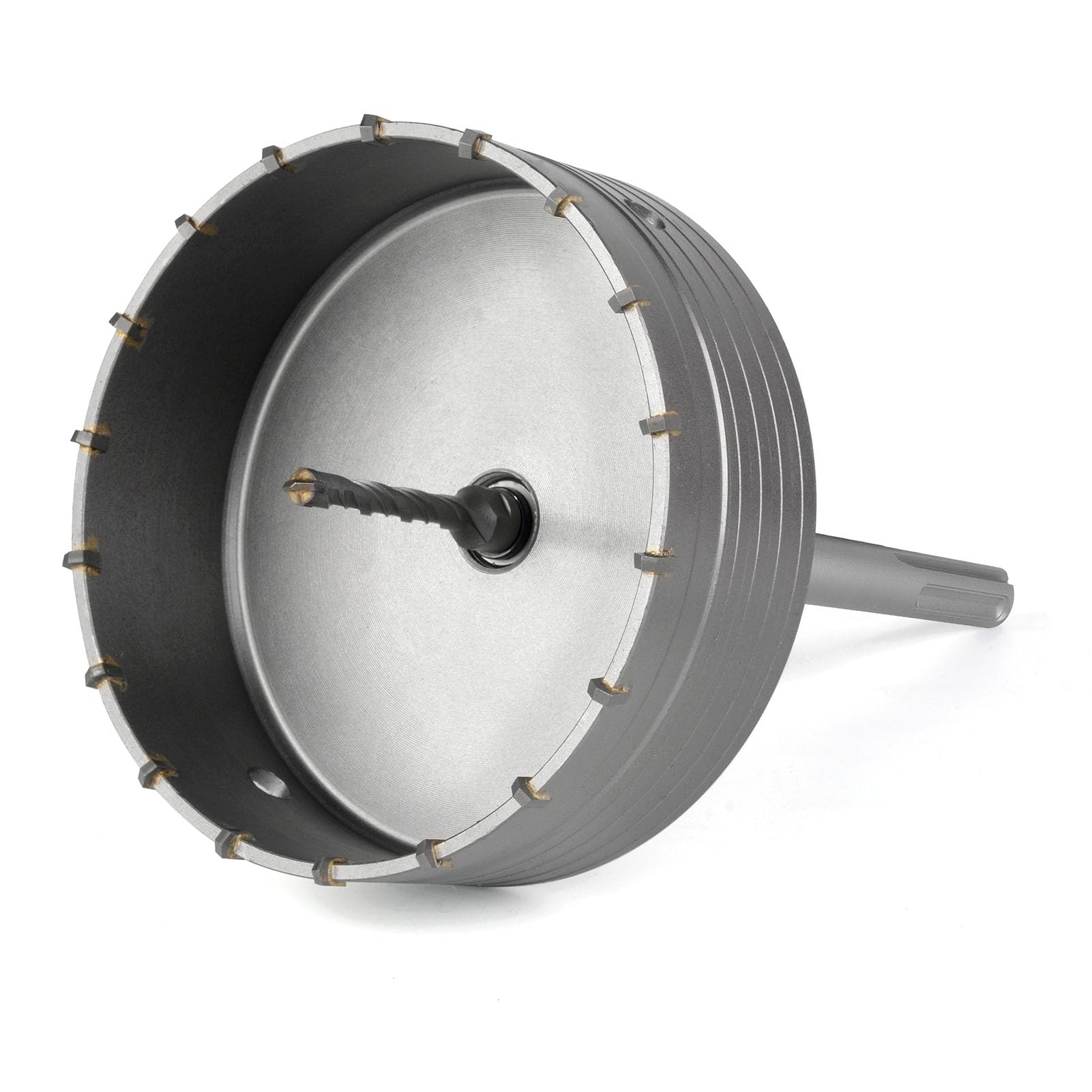 BINOTA Sega a Tazza per Calcestruzzoda 160 mm, con Punte da Carotaggio Circolare, Sega a Tazza, con Codolo SDS Max 220 mm, per Calcestruzzo, Cemento, Muri in Mattoni, Muratura