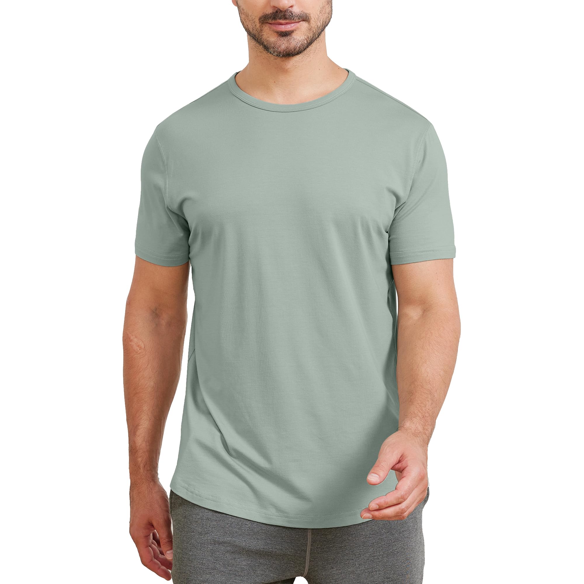 Men's Ultra-Soft Bamboo Viscose Curved Hem T-Shirt