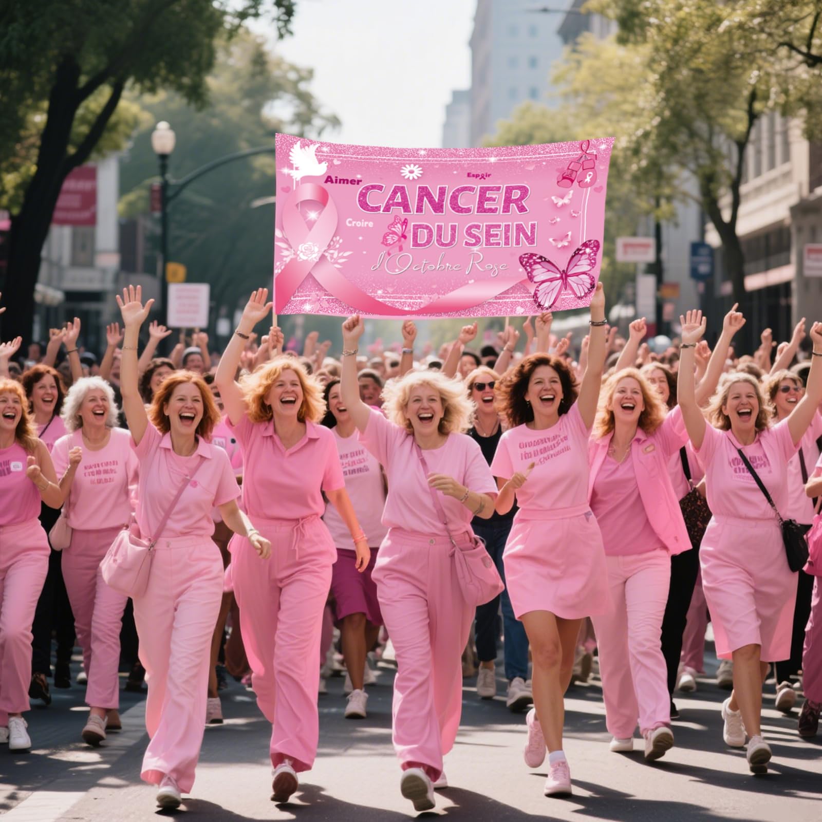 DPKOW Cancer Du Sein D'Octobre Rose Bannière Décoration Pour Sensibilisation Au Cancer Du Sein D'Octobre Rose Ruban Activité Décoration Accessoires Fournitures, 270 * 35cm