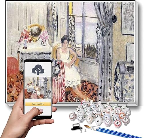 Kit de pintura al óleo de bricolaje, pintura de té matutino por Henri Matisse Kit de pintura por números, sobre lienzo para principiantes