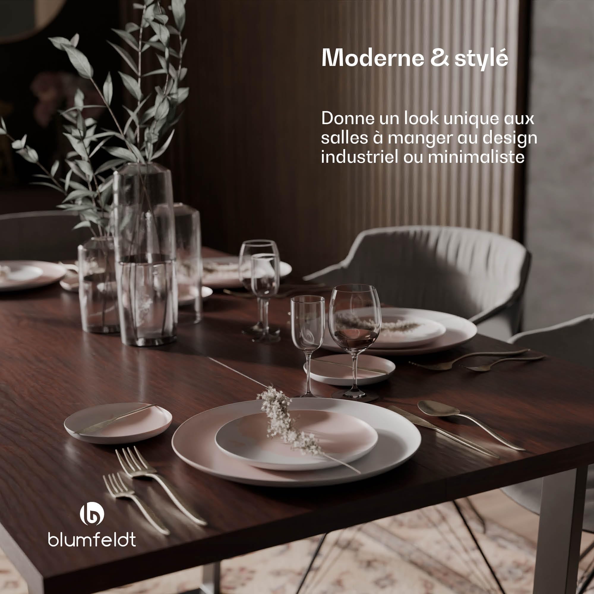 blumfeldt Bearsdon Plateau de Table en Bois - Plateau Durable, 140 x 80 cm, résistant aux Rayures & à la Chaleur, idéal pour Table à Manger - Finition Teck Moderne, Style Industriel & Minimaliste