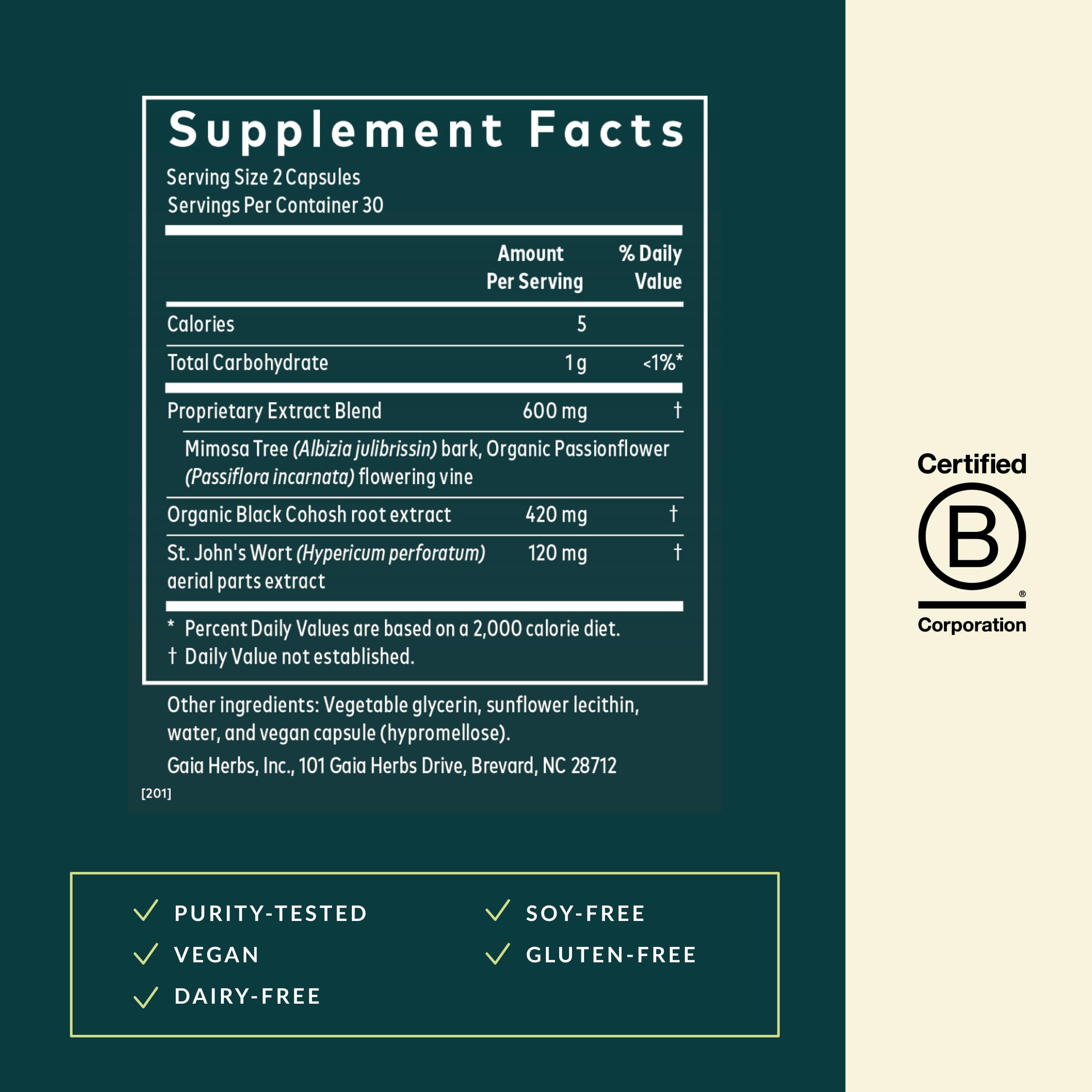 Gaia Herbs Menopause Support Nighttime, 60 Vegan Capsules, 30 Servings — Amazon image 3