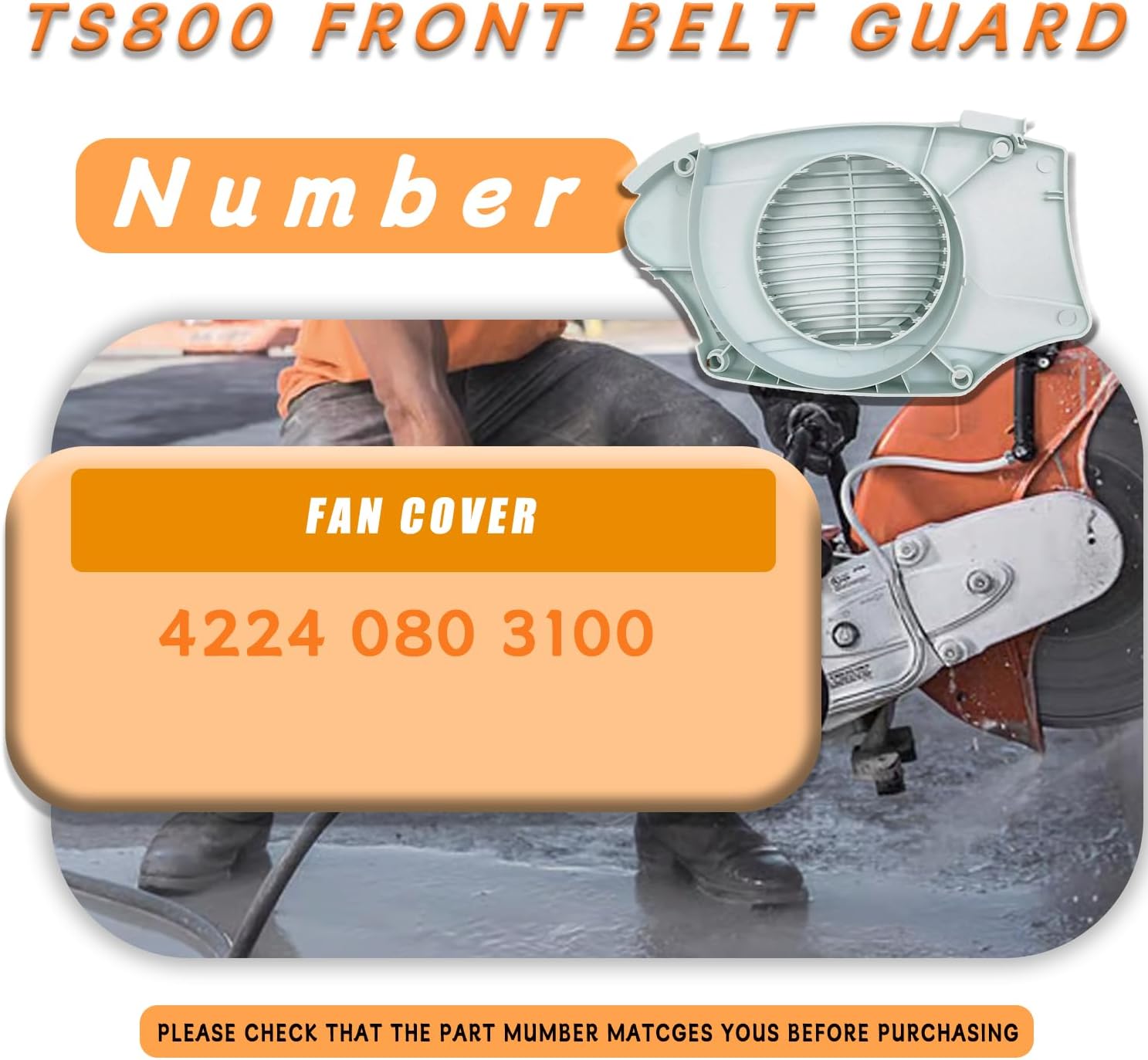 TS800 Fan Cover For Stihl TS700 TS800 Cut-Off Saws with Collar Screws – OEM 4224-080-3100