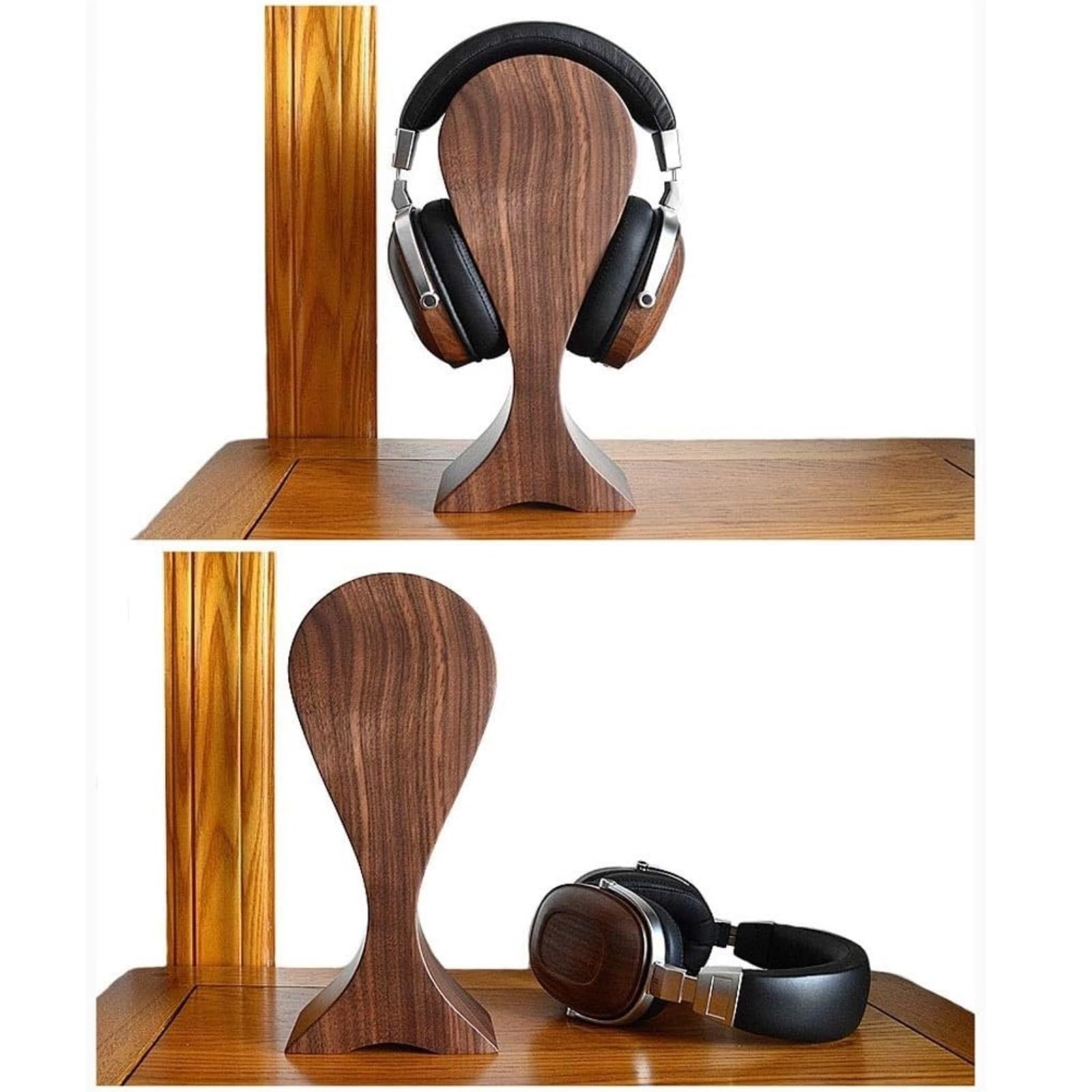 MRKU Support pour Casque Audio, Crochet de Suspension, étagère de Bureau en Bois, Fixation pour Manette de Jeu vidéo.