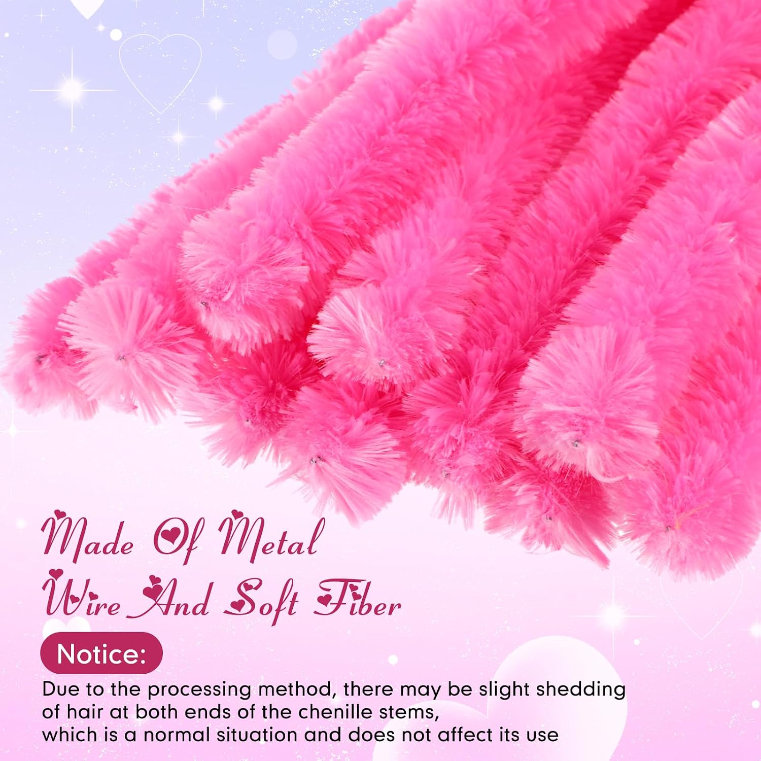 Hotop 30 Pcs Large 30mm Thick Pipe Cleaner, Pink, 12 Inches image 4