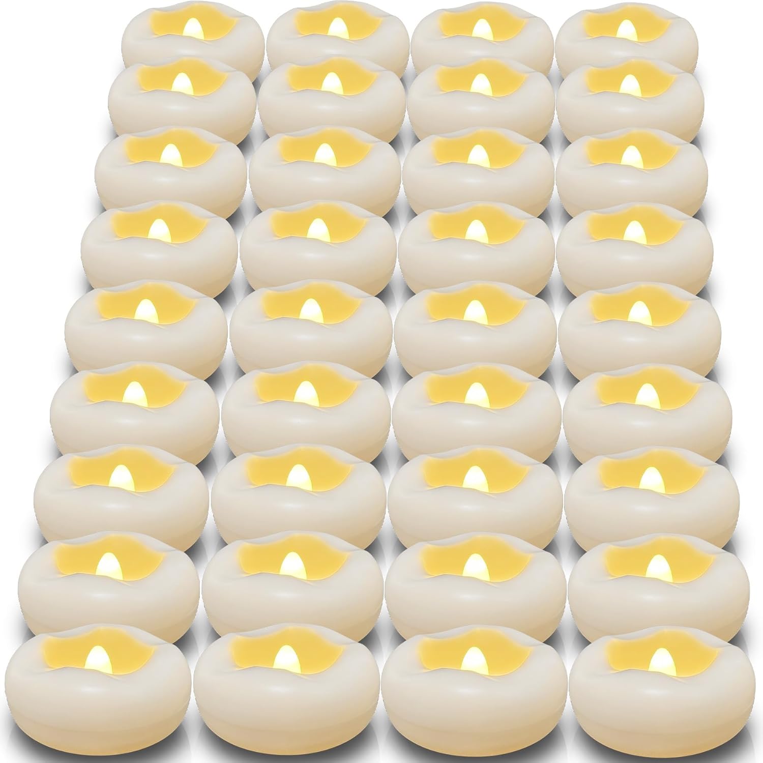 Floating Candles, 36 Packs 2.3 Inch Flameless LED Candle, 160+ Hour Battery Operated Waterproof Tealights for Wedding Centerpieces Marriage Proposals Pool Party Cylinder Vases Spa Christmas New Year