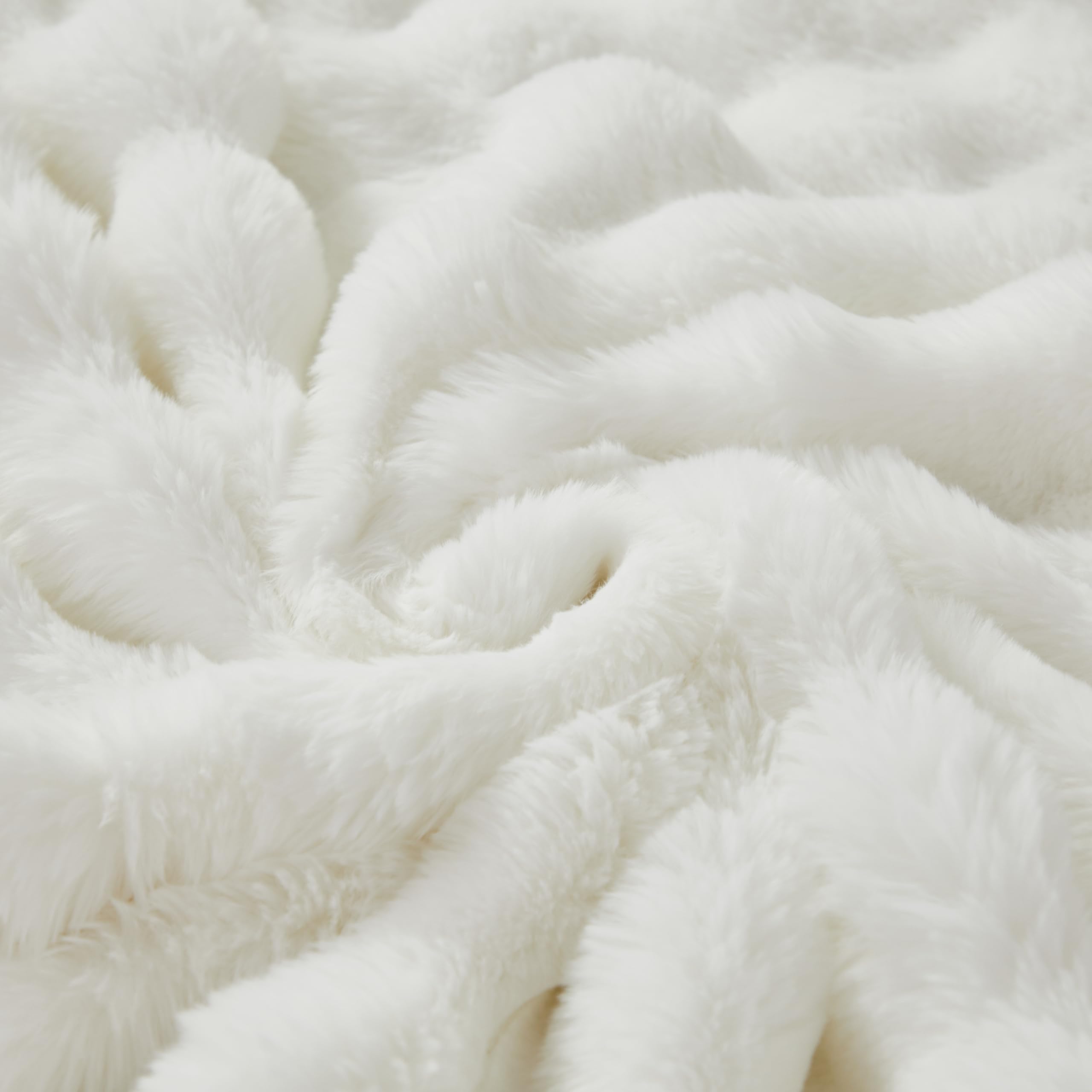 Kuscheldecke Kaninchen Plüsch Flauschige Decke Soft Wohndecke Dick 1000GSM Flanell Decke Couchdecke Warme Überwurfdecke Sofadecke Vielseitig Blanket Für Bett Sofa Schlafzimmer Büro Weiß 160x200cm