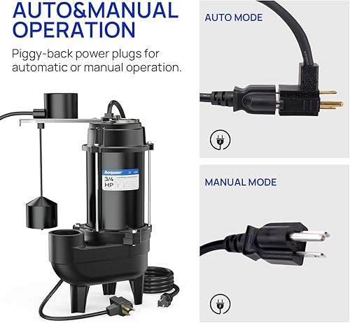 Vista 18 de Acquaer Bomba de sumidero 1HP, bomba de agua sumergible de 4345 GPH para eliminación de agua en jacuzzis, piscinas, sótanos y estanques de jardín