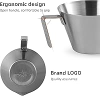 Vista 8 de MHW-3BOMBER Taza medidora de café expreso, taza de acero inoxidable de 2 onzas para salsa de tomate, salsa de bistec, postres, bebidas