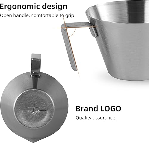 Miniatura 8 de MHW-3BOMBER Vasos de chupito de café expreso con asa, aptos para lavavajillas, paquete de 2 tazas de acero inoxidable para salsa de tomate, salsa de