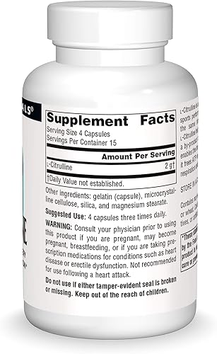 Miniatura 9 de Source Naturals L-Citrulline - Apoya la recuperación del ejercicio la energía y la desintoxicación 500 mg - 120 cápsulas