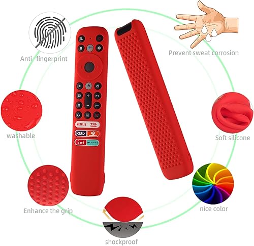 Miniatura 2 de TCL - Funda de silicona para control remoto de voz TCL RC902V FMR1, TCL LED Smart TV 65X925 75X925 con cordón (azul brillante)